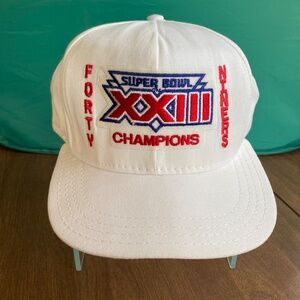 Rare Vintage San Francisco 49ers Super Bowl XXIII Champions White SnapBack Hat
